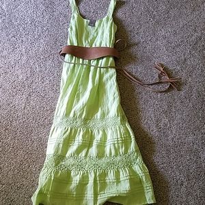 J. Jill NWT green linen crochet ruffle dress